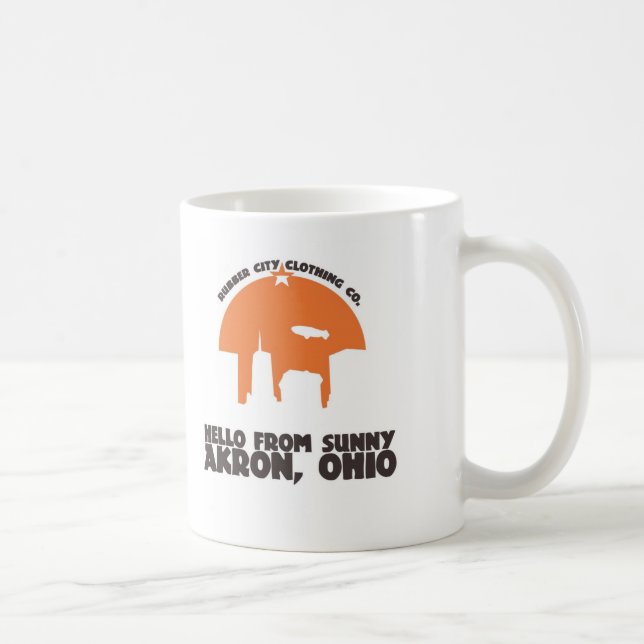 Caneca De Café Olá! de Akron ensolarada Ohio (Direita)