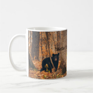 Caneca De Café Olá! de Wisconsin com urso preto
