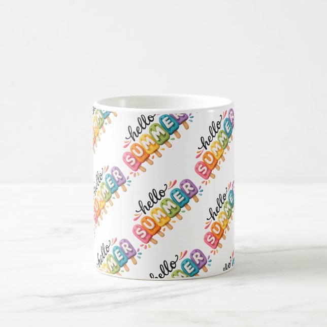 Caneca De Café Olá Design de Fio Falso de Verão (Centro)