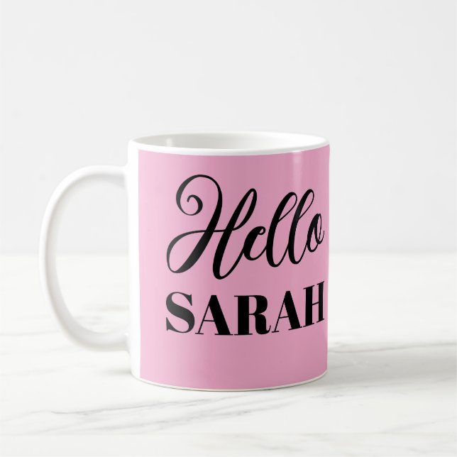 Caneca De Café Olá e seu nome (Esquerda)
