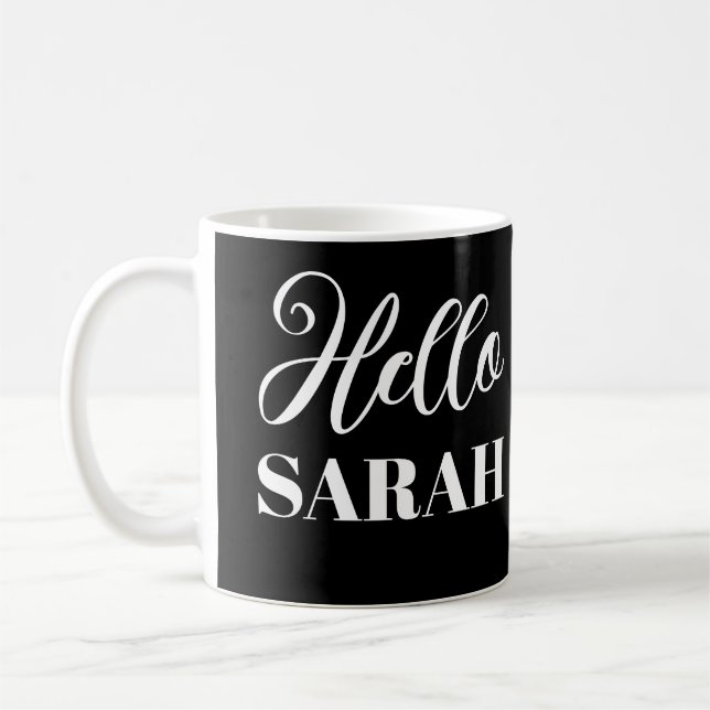 Caneca De Café Olá e seu nome (Esquerda)