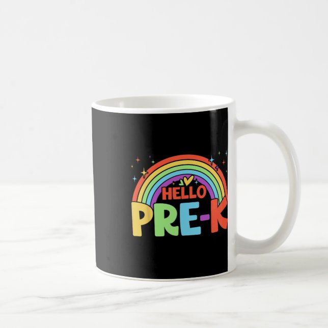 Caneca De Café Olá Equipe de Professores Arco-íris de Pré-escola  (Direita)