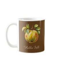Olá, Fall Custom Text Autumn Fruta - Mug