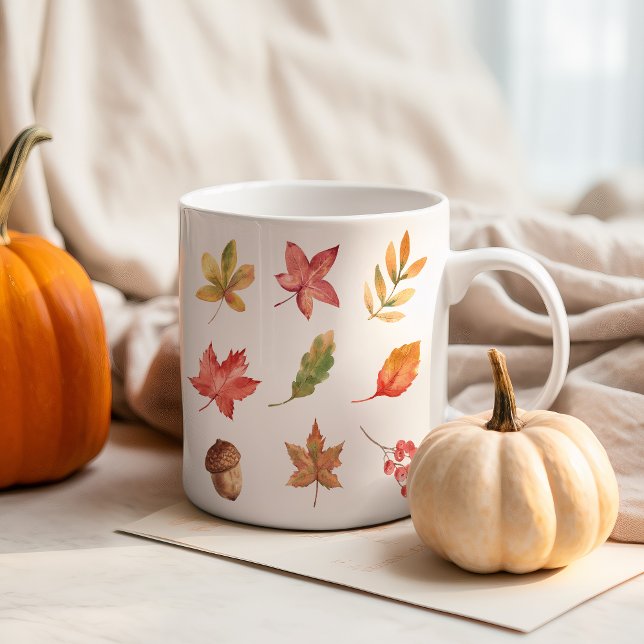 Caneca De Café Olá Fall Happy Autumn (Criador carregado)