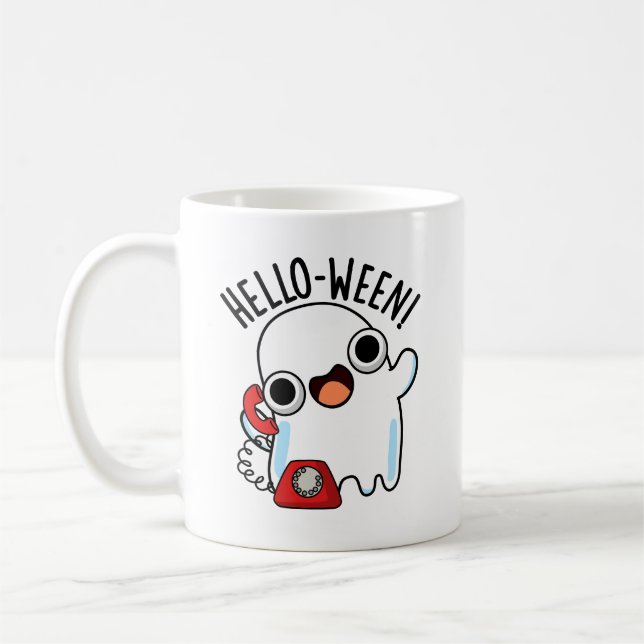 Caneca De Café Olá, Funny Ghost Pun (Esquerda)