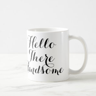 Caneca De Café Olá! lá considerável com roteiro preto/branco