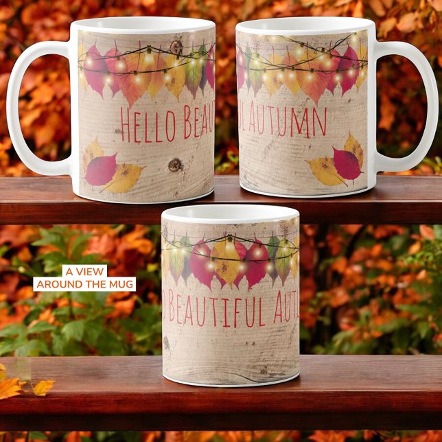 Caneca De Café Olá Lindas Luzes de Firefly (Template fall inspired ceramic mug design.)