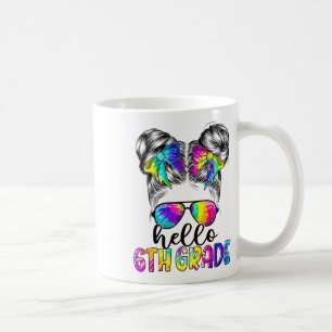 Caneca De Café Olá Menina de Cabelo Desgrenhado da 6ª Série Volta