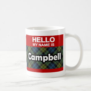 Caneca De Café Olá Meu nome é Campbell Scottish Tartan