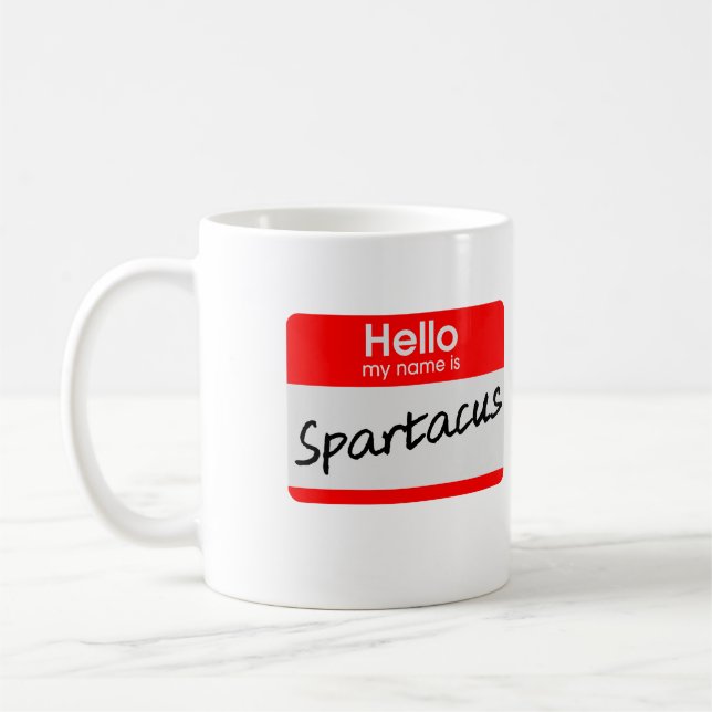 Caneca De Café Olá Meu Nome É Espártaco Pulseira de Identificação (Esquerda)