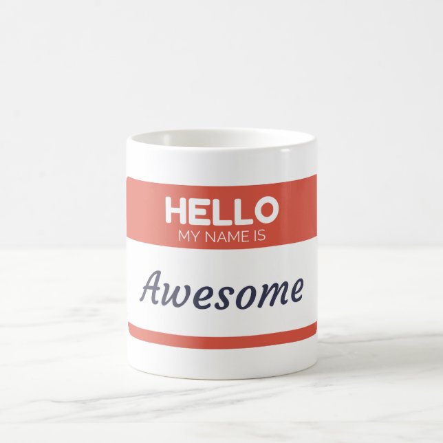 Caneca De Café Olá! meu nome é impressionante (Centro)