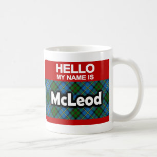 Caneca De Café Olá Meu nome é McLeod Scottish Clan Tartan