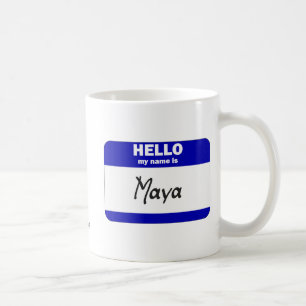 Caneca De Café Olá! meu nome é o Maya (azul)