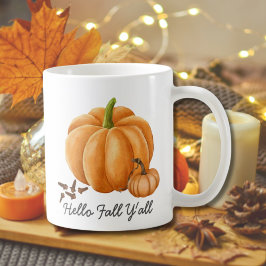 Caneca De Café Olá, outono, Pumpkin Spice Cozy outono