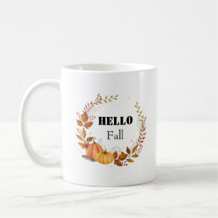 Caneca De Café Olá Outono Rustico Abóbora – Cozy Farmhouse Outono