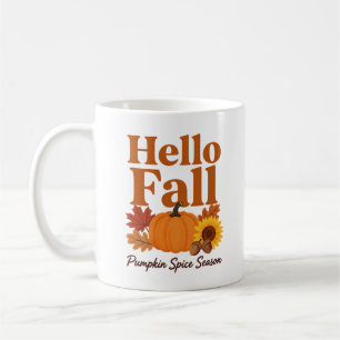 Caneca De Café Olá Outono Temporada de Abóbora com Especiarias Ca