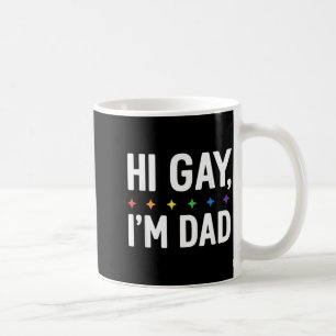 Caneca De Café Olá Pai Gay Pai Apoio LGBTQ Orgulho Mês Engraçado