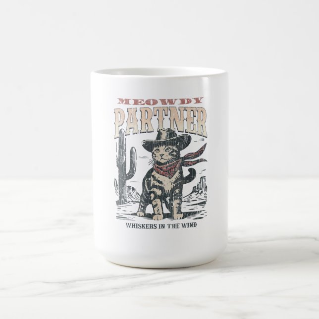 Caneca De Café Olá Parceiro Gato Caubói (Centro)