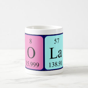 Caneca De Café Ola periódica mesa name mug