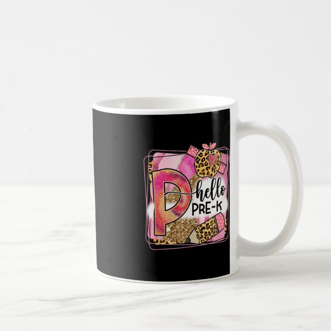 Caneca De Café Olá Pré-K Equipe Pré-K Volta para Professoras Rapa (Direita)