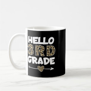 Caneca De Café Olá Professor da Terceira Série Estampa de Leopard