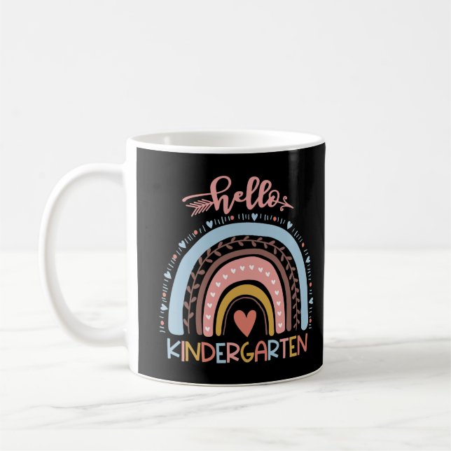 Caneca De Café Olá Professora Do Jardim De Infância Rainbow Prime (Esquerda)