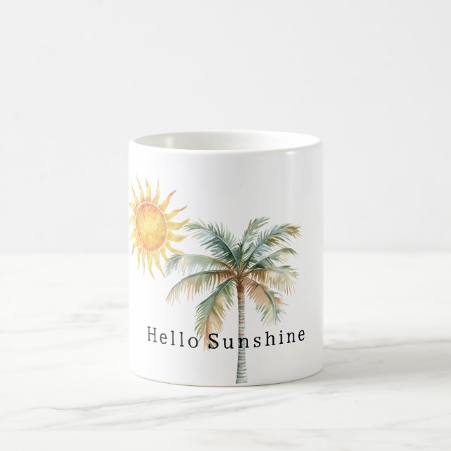 Caneca De Café Olá Sol Palmeira Tropical (Centro)