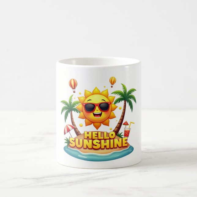 Caneca De Café Olá Sunshine Cartoon Tropical Mug (Centro)