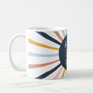Caneca De Café Olá Sunshine: Tipografia infantil colorida