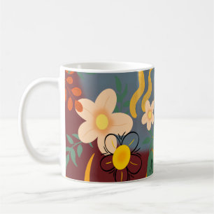Caneca De Café Olá, Tempo de Felicidade Primavera, Tropical Flora