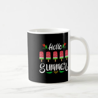 Caneca De Café Olá Verão Design Divertido de Melancia Sorvete Lo