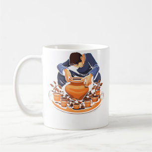 Caneca De Café Olaria Argila Cerâmica Oleiro Artista de Cerâmica