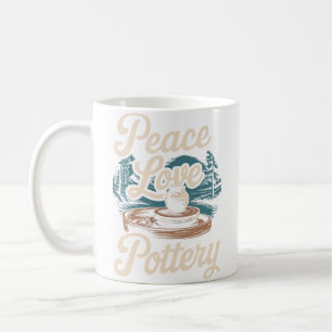 Caneca De Café Olaria Paz Amor
