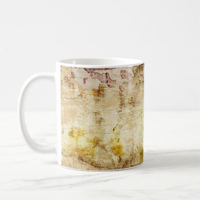 Caneca De Café Old damaged wall backgroundabstract, aged, archite (Esquerda)