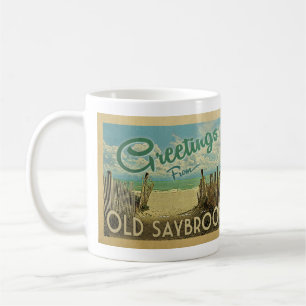 Caneca De Café Old Saybrook Beach Vintage Travel