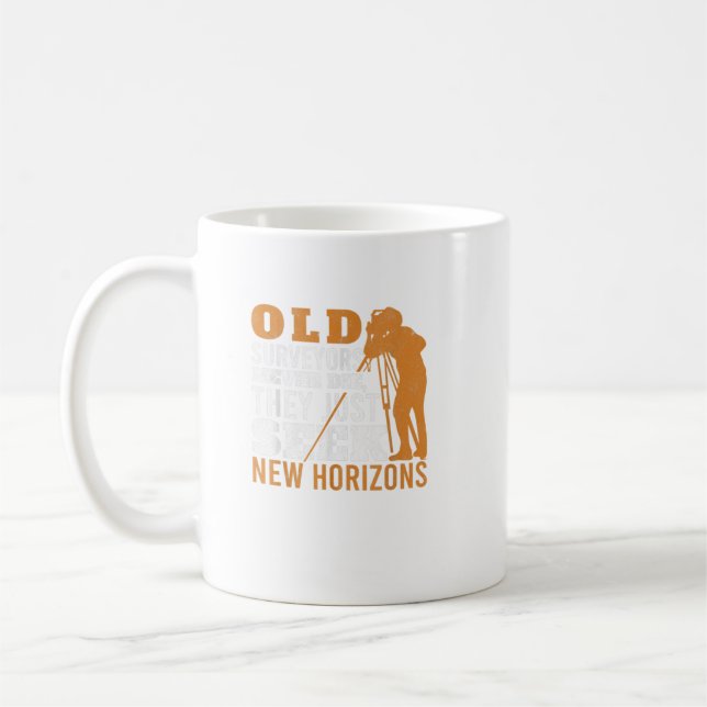 Caneca De Café Old Surveyors Never Die Tripod Grandpa Land Survey (Esquerda)
