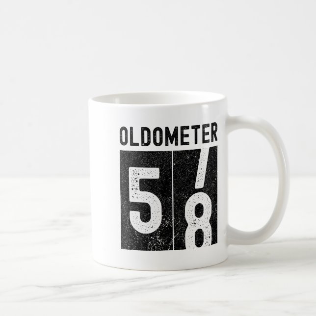Caneca De Café Oldometer 58th Birthday Funny Retro Turning 58 Yea (Direita)