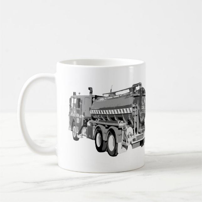 Caneca De Café Óleo De Caminhão De Fogo De cinza Pintado, (Esquerda)