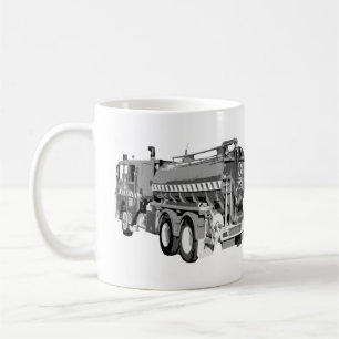 Caneca De Café Óleo De Caminhão De Fogo De Cinzas Pintado,