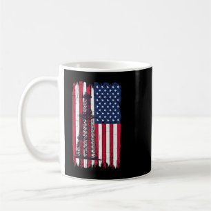 Caneca De Café Óleo de Pumpjack Bem Sinalizador Patriótico dos EU