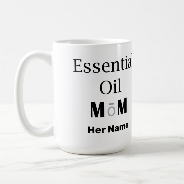 Caneca De Café Óleo Essencial Mãe com Nome (Esquerda)