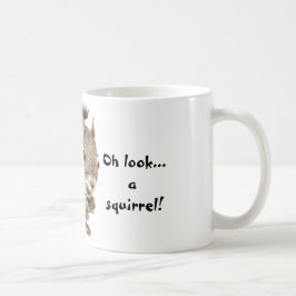 Caneca De Café Olha... um esquilo! Atenção Humor