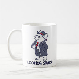 Caneca De Café Olhando Afiado Elegante Bulldog Francês Café Diver