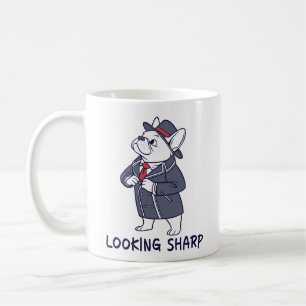 Caneca De Café Olhando Afiado Elegante Bulldog Francês Café Diver