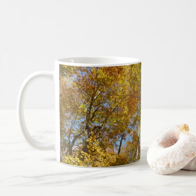 Caneca De Café Olhando para as Folhas de Outono III Folhagem Colo (Com Donut)