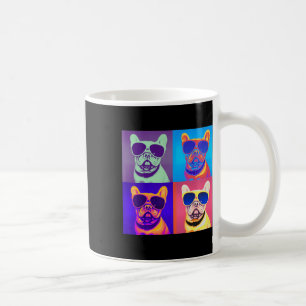 Caneca De Café Olhando para o Buldogue francês Vestindo óculos es
