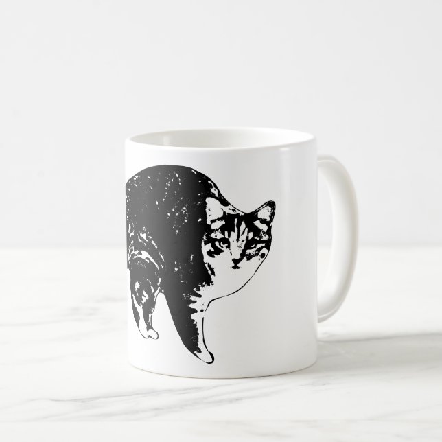 Caneca De Café Olhar Atento do Tabby Starglow (Frente Esquerda)