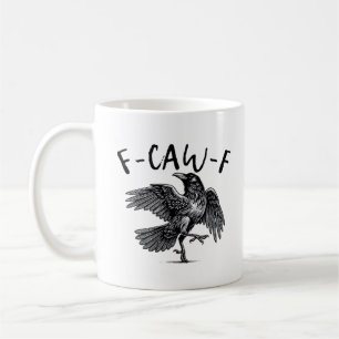 Caneca De Café Olhar Casual Estético Corvo F Caw F Funny Gótico