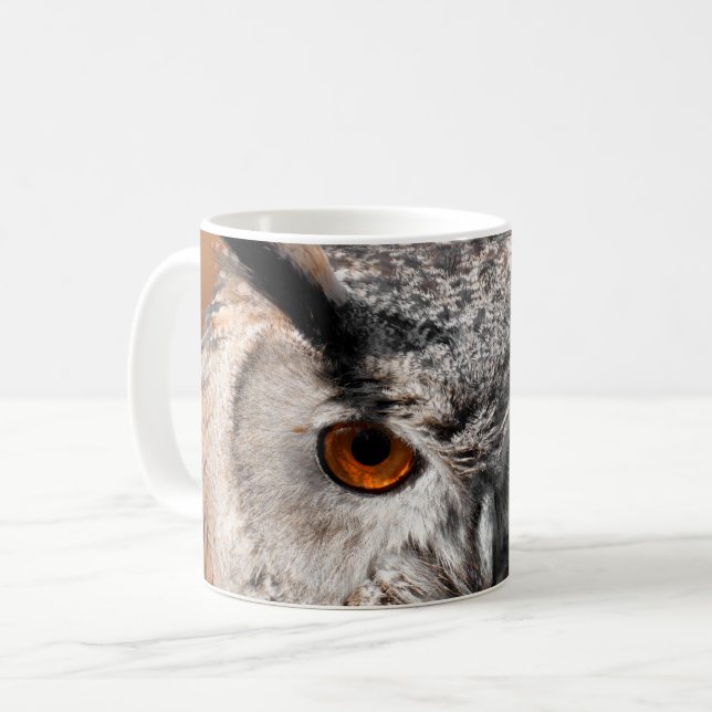 Caneca De Café Olhar de Coruja (Frente Esquerda)