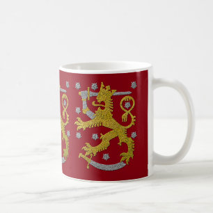 Caneca De Café Olhar gravado brasão de Finlandia